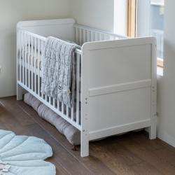 PROMO Lit bébé évolutif 70x140 LEONCE blanc, Couleur Blanc, L144, l77, H91, ALFRED ET COMPAGNIE