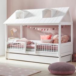 PROMO Lit cabane enfant 90x200 Rose & Timothée, Couleur Blanc, L207, l102, H181, ALFRED ET COMPAGNIE
