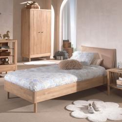 PROMO Lit enfant 90x200 en chêne massif ROMANE, Couleur Chêne, L212, l94, H84, ALFRED ET COMPAGNIE