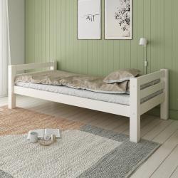 PROMO Lit enfant 90x200 EXTRA-SOLIDE en bois massif HERCULE blanc, Couleur Blanc, L217, l101, H68, ALFRED ET COMPAGNIE