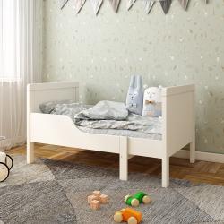 PROMO Lit évolutif 80x140/170/200 BASILE blanc, Couleur Blanc, L206, l90, H80, ALFRED ET COMPAGNIE