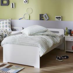 PROMO Lit gigogne ado 200cm avec sommiers blanc Rose et Barthélémy, Couleur Blanc, L205, l97, H65, ALFRED ET COMPAGNIE