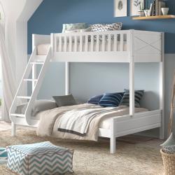 PROMO Lit superposé 90/140x200 AXEL blanc, Couleur Blanc, L208, l158, H175, ALFRED ET COMPAGNIE ALFRED & CIE