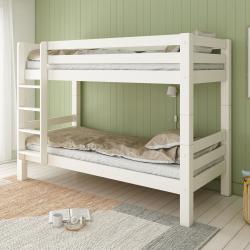 PROMO Lit superposé séparable 90x200 EXTRA-SOLIDE en bois massif blanc, Couleur Blanc, L217, l107, H160, ALFRED ET COMPAGNIE
