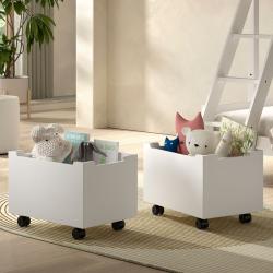 PROMO Paire de tiroirs pour lit cabane surélevé et lit toboggan en hêtre massif blanc AUBANE, Couleur Blanc, L57, l40, H39, ALFRED ET COMPAGNIE