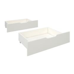 PROMO Paire de tiroirs pour lit superposé 90x190 ISIDORE blanc, Couleur Blanc, L94, l58, H24, ALFRED ET COMPAGNIE