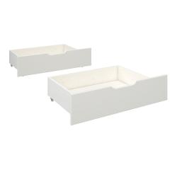 PROMO Paire de tiroirs pour lit cabane évolutif 90x200 Charlie, Couleur Blanc, L98, l89, H20, ALFRED ET COMPAGNIE