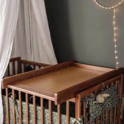 Plan à langer pour lit bébé 60x120 SIXTINE et CLOTAIRE noyer clair, Couleur Noyer clair, L86, l51, H7, ALFRED ET COMPAGNIE