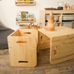 PROMO Set table et chaise Montessori, Couleur Bois, L, l, H, ALFRED ET COMPAGNIE