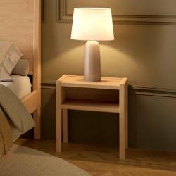 PROMO Table de chevet hêtre ERNEST, Couleur Hêtre, L40, l30, H45, ALFRED ET COMPAGNIE