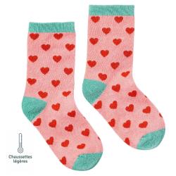 Chaussettes sans couture coeurs - Confort Pieds Sensibles et Hypersensibilité - Coton doux Rouge - Tichoups TICHOUPS.FR