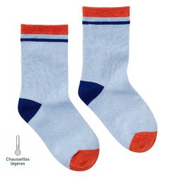 Chaussettes sans couture unies - Confort Pieds Sensibles et Hypersensibilité - Coton doux Bleu - Tichoups TICHOUPS.FR