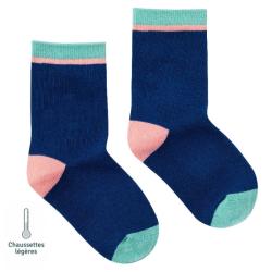 Chaussettes sans couture unies - Confort Pieds Sensibles et Hypersensibilité - Coton doux Bleu - Tichoups TICHOUPS.FR