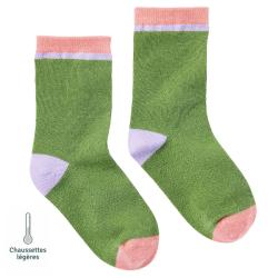 Chaussettes sans couture unies - Confort Pieds Sensibles et Hypersensibilité - Coton doux Vert - Tichoups TICHOUPS.FR