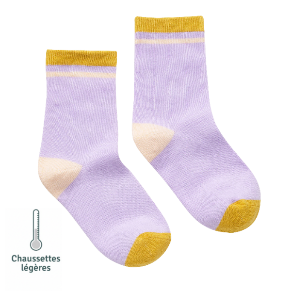 Chaussettes sans couture unies - Confort Pieds Sensibles et Hypersensibilité - Coton doux Violet - Tichoups TICHOUPS.FR