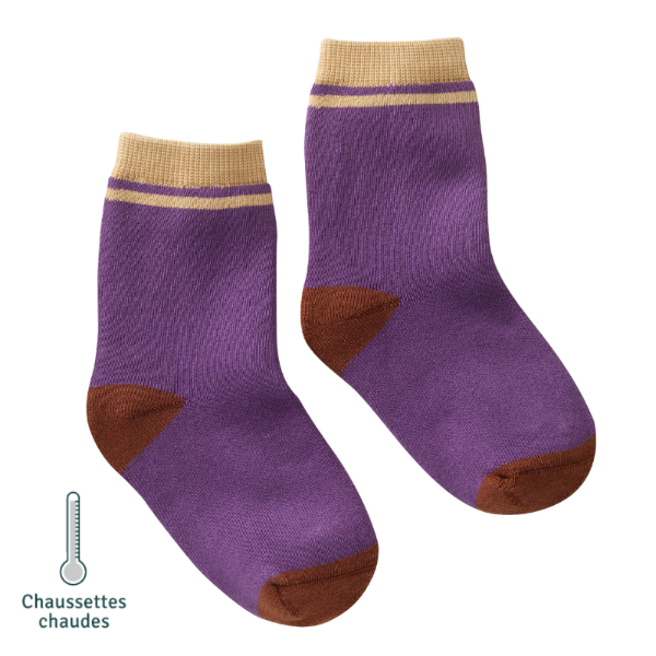 Chaussettes sans couture unies - Confort Pieds Sensibles et Hypersensibilité - Coton doux Violet - Tichoups TICHOUPS.FR