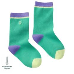 Chaussettes enfant sans couture unies - Confort Pieds Sensibles et Hypersensibilité - Coton doux Vert - Tichoups TICHOUPS.FR