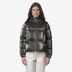 Lethille Thermo Pearly - Doudoune courte pour femmes - Vestes - Noir olive - Femmes - Taille S - K-Way - Beloutfit