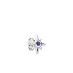 1 Boucle d'Oreille Insignia Rose des Vents en Argent 925 & Spinelle Bleu - ESO014 - Zancan