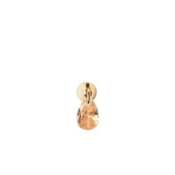 1 Boucle d'Oreille Lily en Argent Doré & Oxyde de Zirconium Pêche - PG01-204-U - Pdpaola