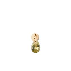 1 Boucle d'Oreille Lily en Argent Doré & Oxyde de Zirconium Verte - PG01-203-U - Pdpaola