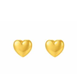 Boucles d'Oreilles Coeur en Or Jaune - Bambins