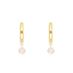 PROMO Boucles d'Oreilles Créoles en Or Jaune 375 & Cristaux Ronds Blancs, Diamètre 11,70 mm - Ocarat OCARAT.COM BIJOUTERIE N°1