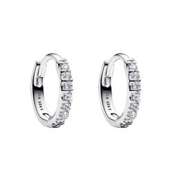 Boucles d'Oreilles Créoles Enveloppantes Scintillantes en Argent 925 - Pandora
