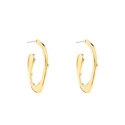 Boucles d'Oreilles Créoles Harmonious Connection en Acier Doré & Cristaux Blancs - 35000688 - Calvin Klein