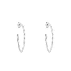 Boucles d'Oreilles Créoles Torsadées en Argent, Diamètre 30 mm ou 50 mm - Emanessence