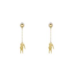 Boucles d'Oreilles Crocodile en Acier Doré - 2040472 - Lacoste