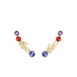 PROMO Boucles d'Oreilles Deva en Acier Doré & Pierres Multicolores - 2040336 - Lacoste OCARAT.COM BIJOUTERIE N°1