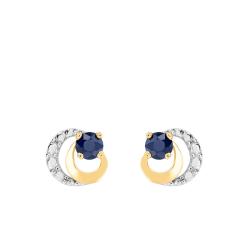 Boucles d'Oreilles en 2 Ors 750 & Saphir - Joelli