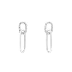 Boucles d'Oreilles en Argent Rhodié & Oxyde de Zirconium - Naïades