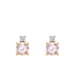 Boucles d'Oreilles en Or Blanc & Diamant et Morganite - Aurora