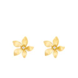Boucles d'Oreilles Fleurs en Plaqué Or Jaune & Oxydes de Zirconium - Naïades