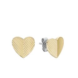 PROMO Boucles d'Oreilles Harlow Coeur en Acier Doré - Fossil OCARAT.COM BIJOUTERIE N°1