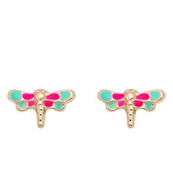 Boucles d'Oreilles Libellule en Or Jaune 375 ou 750 - Emanessence