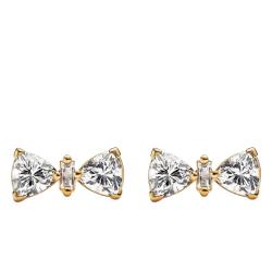 PROMO Boucles d'Oreilles Nœud Scintillant Dorées - Pandora OCARAT.COM BIJOUTERIE N°1