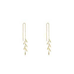 Boucles d'Oreilles Pendantes Grains en Plaqué Or Jaune - Naïades