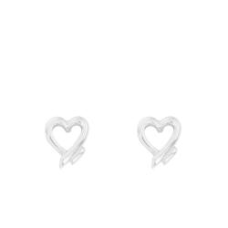 Boucles d'Oreilles Puces Coeurs Ajourés en Argent - Emanessence