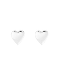 Boucles d'Oreilles Puces Coeurs en Argent - Emanessence