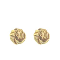 Boucles d'Oreilles Puces Cordes en Or Jaune 375 - Emanessence
