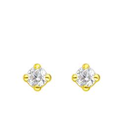 Boucles d'Oreilles Puces Or Jaune 375 & Oxyde de Zirconium - Emanessence