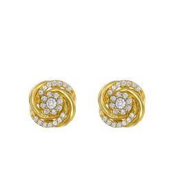 PROMO Boucles d'Oreilles Puces Rose Or Jaune 375, Zircons - Emanessence OCARAT.COM BIJOUTERIE N°1