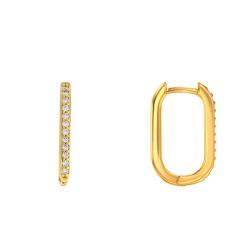 Boucles d'Oreilles Rectangulaires en Or Jaune 375 - Emanessence