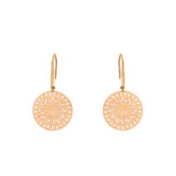 Boucles d'Oreilles Soleil en Plaqué Or Rose - Naïades