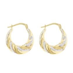 Créoles Torsadées Bicolores en Argent Plaqué Or Jaune 375, 17x19mm - Emanessence