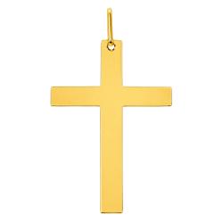 Croix à Fil Carré en Or Jaune 750, Dimension 20 x 30 mm - Lucas Lucor