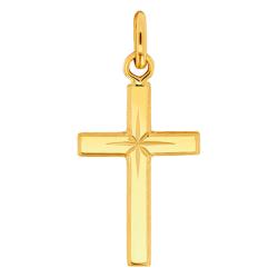 Croix à l'Etoile en Or Jaune 375 ou 750, Dimension 12 x 18 mm - Emanessence